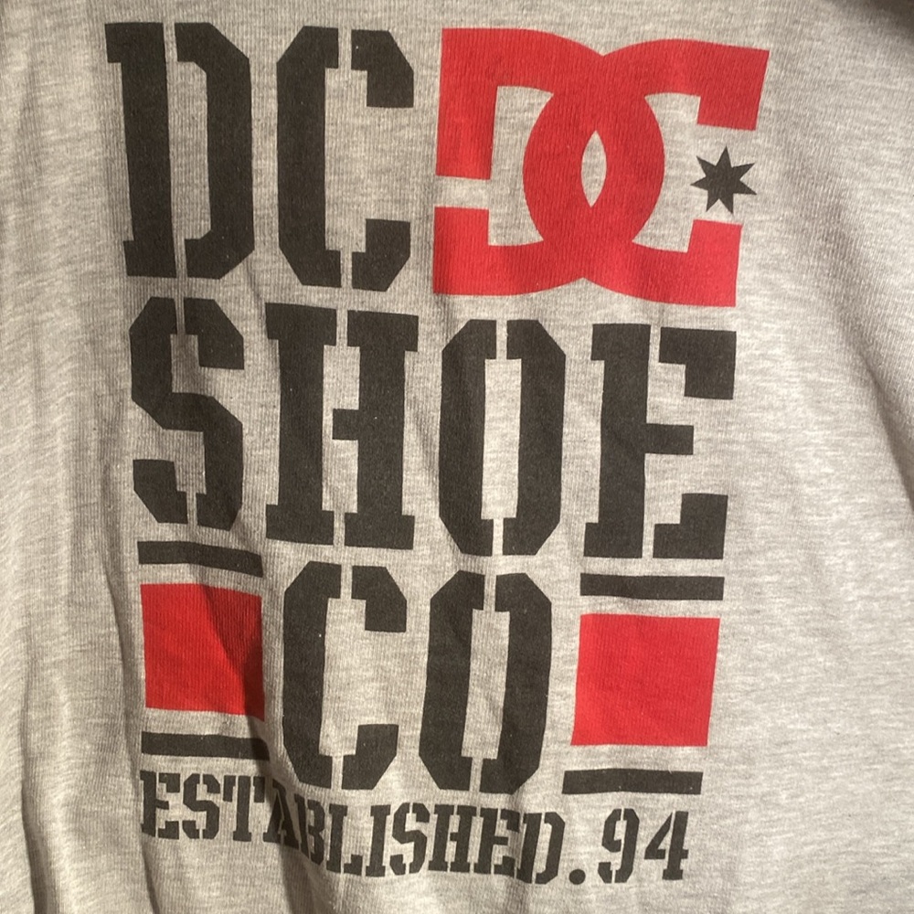 Vintage DC SHOES Co. ROB DYRDEK Pullover Fleece Sweatshirt Gray